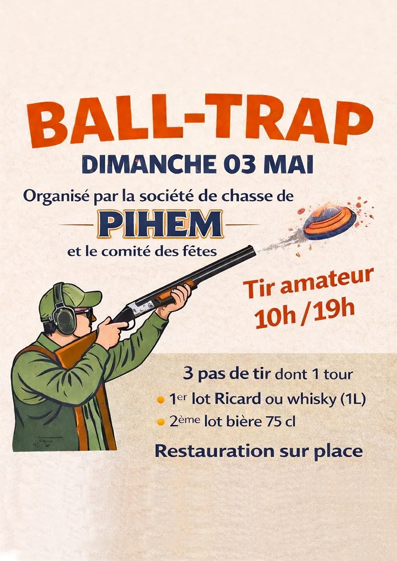 Affiche Société de chasse et Comité des Fêtes de Pihem