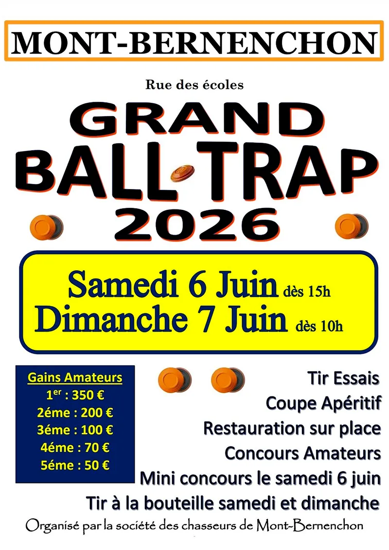 Affiche Société de Chasse de Mont-Bernanchon