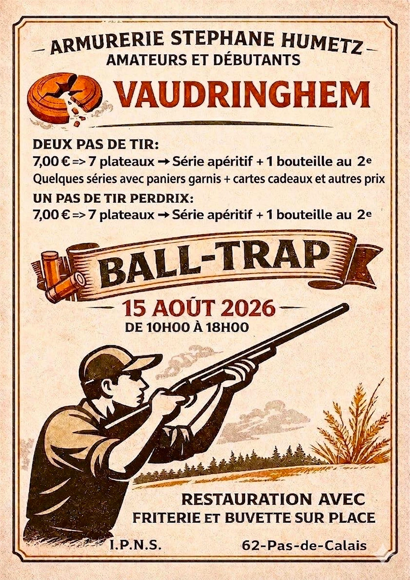 Affiche Société de Chasse de Vaudringhem