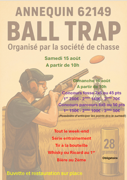 Affiche Société de chasse d'Annequin