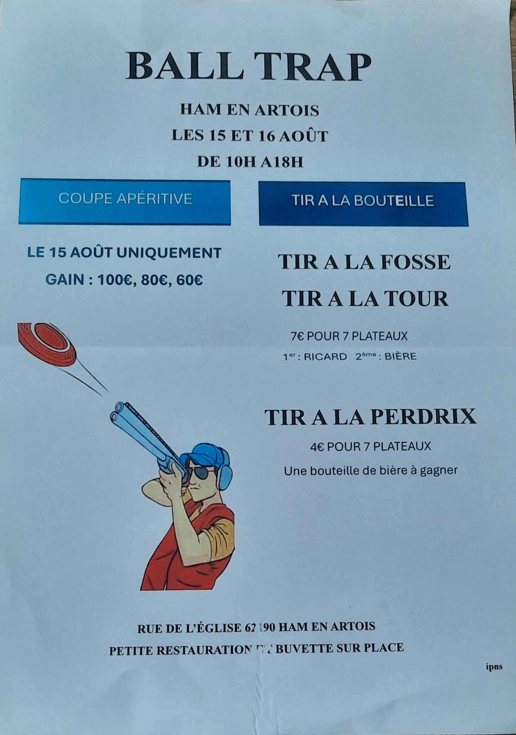 Affiche Société de Chasse de Ham en Artois
